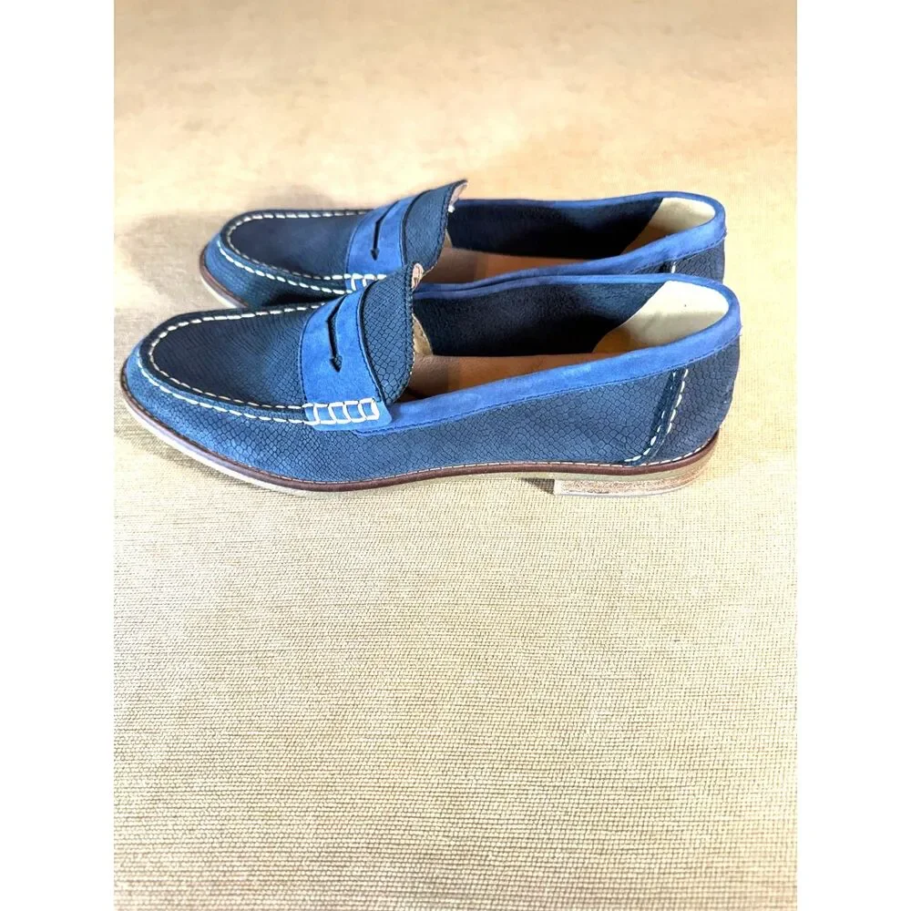 Navy Blue Sperry Top Sider Penny Loafers, Sz 9 Womens